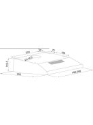 Silverline LYKIA 1200 hagyományos fali páraelszívó, inox, szabadonálló, 50 cm
