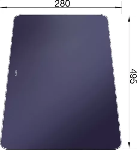 BLANCO üveg vágólap, kék, ANDANO XL 495x280