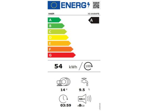 HAIER XS 4A4M4PB Integrált inverter mosogatógép, 14 teríték, 10 program