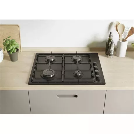 Candy CHW6LBB Beépíthető Gáz Főzőlap - 60 cm, 4 Főzőzóna, Fekete