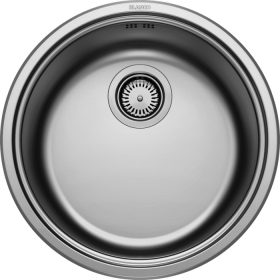   BLANCO RONDOSOL mosogatótálca, fényezett rozsdamentes acél, excenter nélkül, 3 1/2" lefolyóval