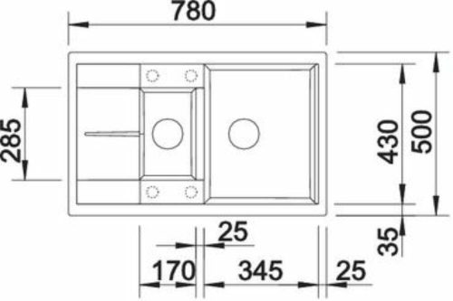 BLANCO METRA 6 S Compact Silgranit mosogatótálca excenterrel, fehér