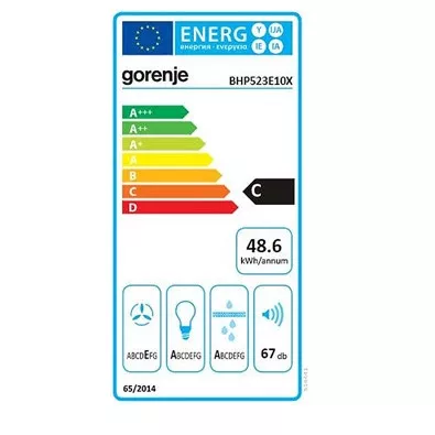 Gorenje BHP523E10X Kihúzható teleszkópos elszívó, LED világítás, alacsony zajszint, inox,szürke, 50 cm, 322 m3/óra, felső szekrénybe építhető