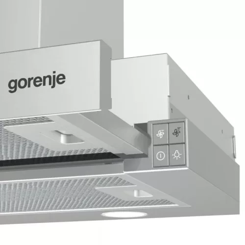 Gorenje BHP623E13X beépíthető kihúzható teleszkópos elszívó, 60 cm, inox, 639 m3/óra, felső szekrénybe építhető, 2 zsírszűrő, 3 év garancia