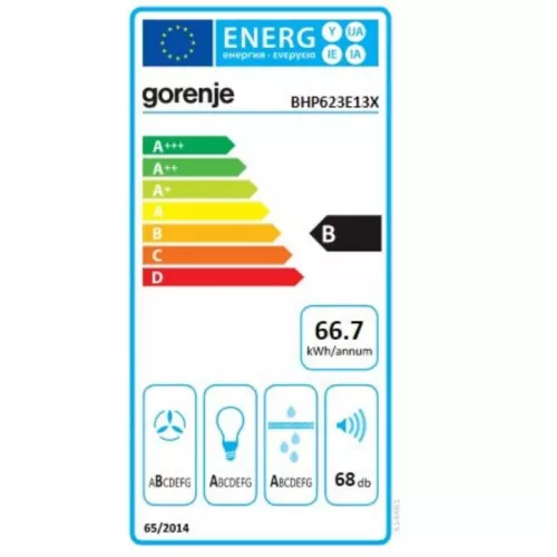Gorenje BHP623E13X beépíthető kihúzható teleszkópos elszívó, 60 cm, inox, 639 m3/óra, felső szekrénybe építhető, 2 zsírszűrő, 3 év garancia