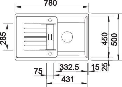 BLANCO ZIA 45 S fehér tart.nélk.