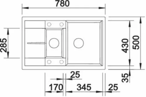 BLANCO METRA 6 S Compact Silgranit mosogatótálca excenterrel, kávé