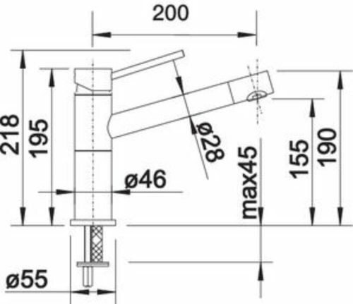 BLANCO ALTA Compact csaptelep, fehér/króm, magas nyomású