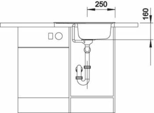 BLANCO TIPO 45 S Mini 18/10 rozsdamentes acél mosogatótálca, szövetmintás