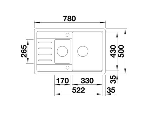 BLANCO LEGRA 6 S Compact Silgranit mosogatótálca, kávé