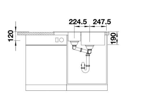 BLANCO LEGRA 6 S Compact Silgranit mosogatótálca, kávé