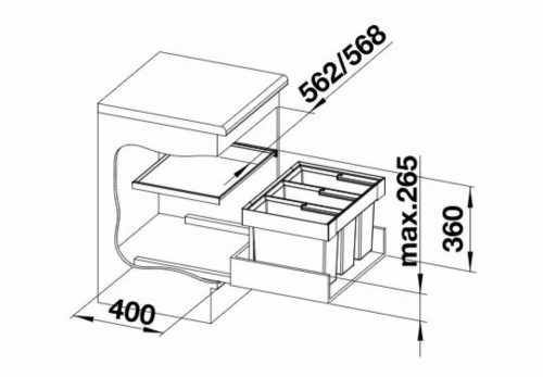 BLANCO FLEXON II 60/3 beépíthető hulladéktároló