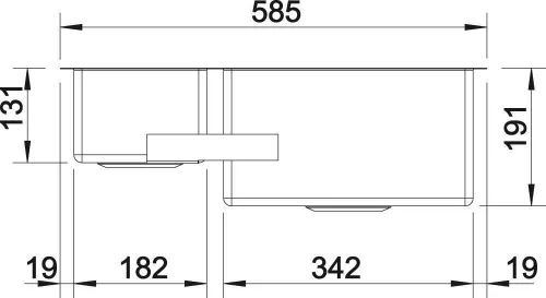BLANCO CLARON 340/180-U mosogatótálca, selyemfényű rozsdamentes acél, jobbos főmedencével, excenter nélkül