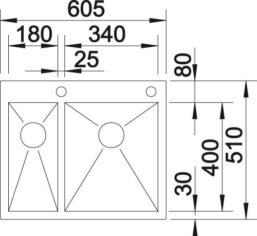 BLANCO ZEROX 340/180-IF/A mosogatótálca, selyemfényű rozsdamentes acél, excenterrel