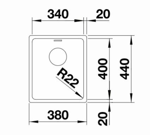 BLANCO ANDANO 340-U rozsdamentes acél mosogatótálca