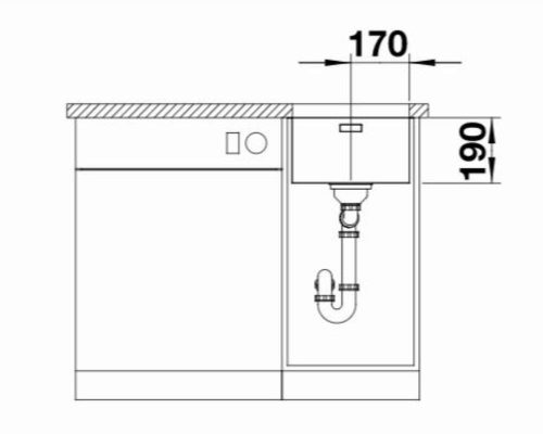 BLANCO ANDANO 340-U rozsdamentes acél mosogatótálca