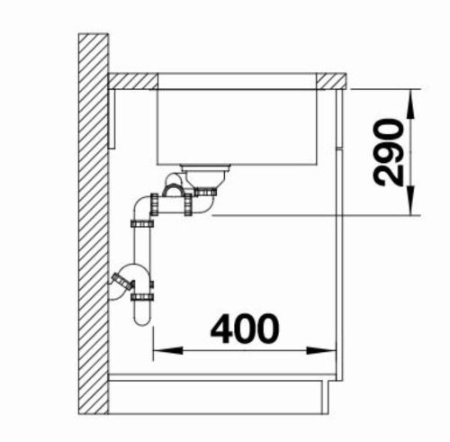BLANCO ANDANO 340/180-U rozsdamentes acél mosogatótálca, bal
