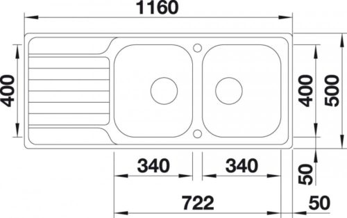 BLANCO DINAS 8 S mosogatótálca, forgatható, fényezett rozsdamentes acél, csaplyuk nélkül, excenter nélkül