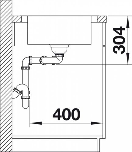 BLANCO DINAS 8 S mosogatótálca, forgatható, fényezett rozsdamentes acél, csaplyuk nélkül, excenter nélkül