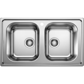   BLANCO DINAS 8 mosogatótálca, forgatható, fényezett rozsdamentes acél, 1 csaplyukkal, excenter nélkül