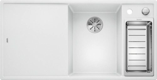BLANCO AXIA III 6 S Silgranit mosogatótálca, jobbos medencével, fehér, fa vágódeszkával, excenterrel