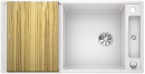BLANCO AXIA III XL 6 S Silgranit mosogatótálca fa tartozékkal, excenterrel, fehér
