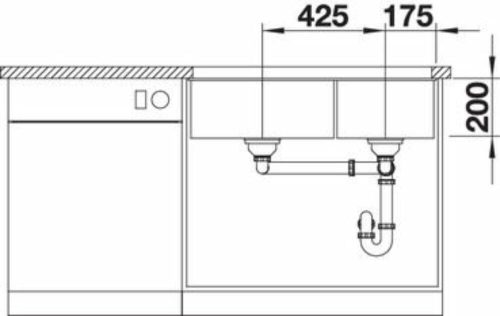 BLANCO SUBLINE 480/320-U Silgranit mosogatótálca, tartufo