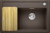 BLANCO ZENAR XL 6 S Compact Silgranit mosogatótálca fa tartozékkal, excenterrel, jobb, kávé