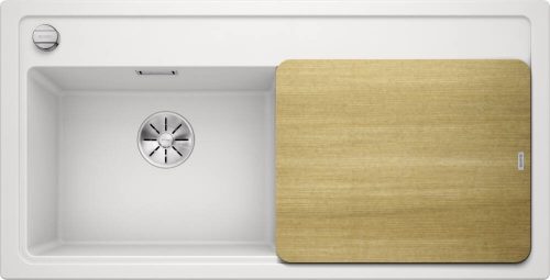 BLANCO ZENAR XL 6 S Silgranit mosogatótálca fa tartozékkal, excenterrel, bal, fehér