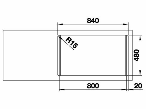 BLANCO DINAS 8 mosogatótálca, forgatható, fényezett rozsdamentes acél, 2 csaplyukkal, excenterrel