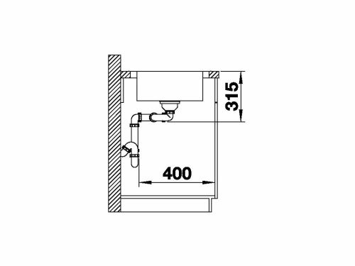 BLANCO DINAS 8 mosogatótálca, forgatható, fényezett rozsdamentes acél, 2 csaplyukkal, excenterrel