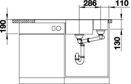 BLANCO AXIA III 6 S Silgranit mosogatótálca, balos medencével, fehér, fa vágódeszkával, excenterrel