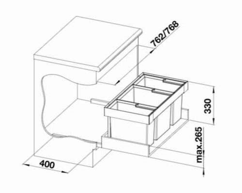 BLANCO FLEXON II 80/3 beépíthető hulladéktároló