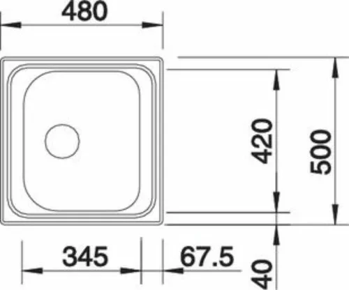 BLANCO TIPO 45 rozsdamentes acél mosogatótálca 3 1/2"