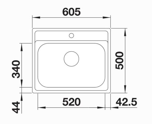 BLANCO DANA 6 mosogatótálca, natúr rozsdamentes acél, excenter nélkül