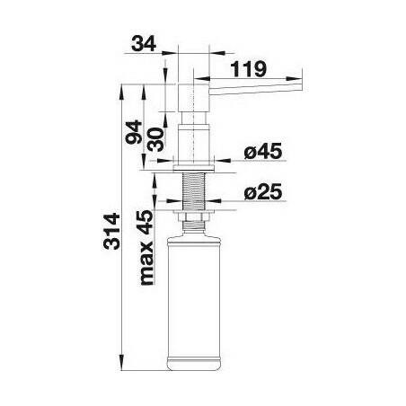 BLANCO LATO mosogatószer-adagoló, rozsdamentes színhatású