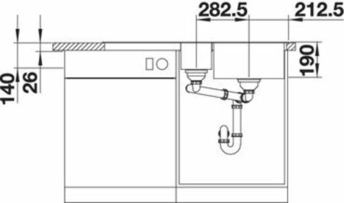 BLANCO COLLECTIS 6 S Silgranit mosogatótálca, excenterrel, fekete