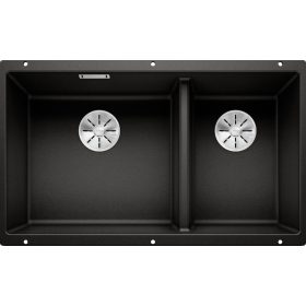   BLANCO SUBLINE 430/270-U Silgranit mosogatótálca, fekete, excenter nélkül