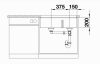 BLANCO SUBLINE 430/270-U Silgranit mosogatótálca, fekete, excenter nélkül