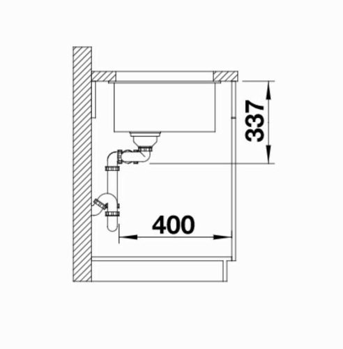 BLANCO SUBLINE 480/320-U Silgranit mosogatótálca, fekete, excenter nélkül
