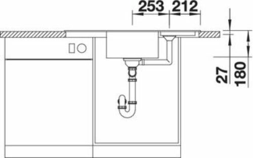 BLANCO ZIA 9 E Silgranit mosogatótálca, fekete