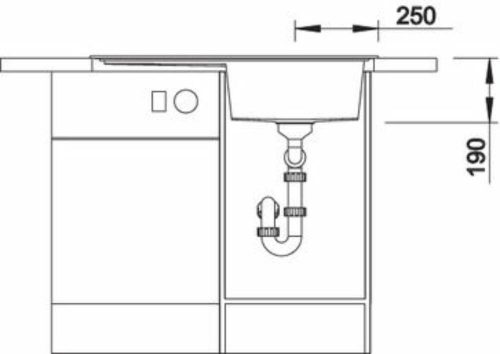 BLANCO ZENAR 45 S Silgranit mosogatótálca excenterrel, bal, fekete, fa vágódeszkával