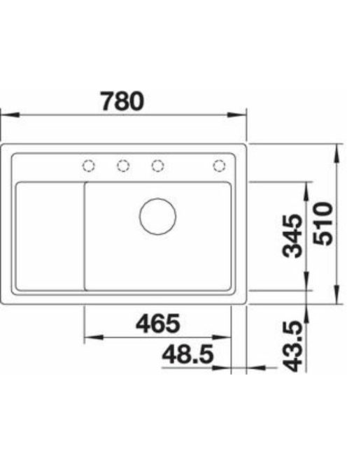 BLANCO ZENAR XL 6 S Compact Silgranit mosogatótálca, excenterrel, jobb, fekete, fa vágódeszkával