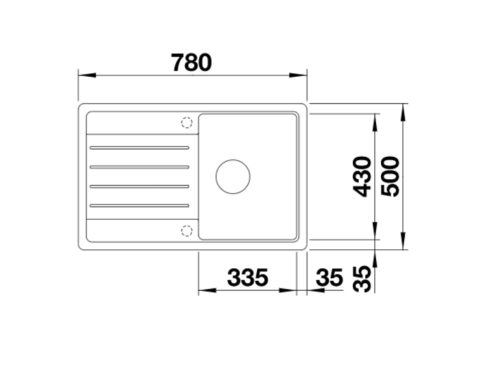 BLANCO LEGRA 45 S Silgranit mosogatótálca, törtfehér