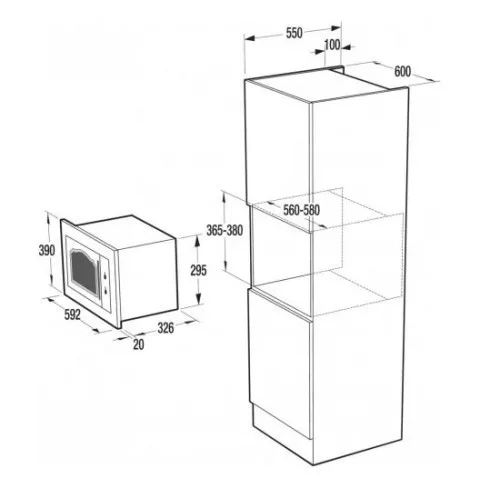 Gorenje BM235CLI Beépíthető rusztikus mikrohullámú sütő, elefántcsont színű ,23 l, grill funkció, Classico design, 5 teljesítményfokozat ,3 év garancia