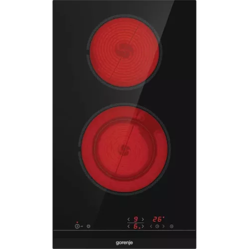 Gorenje ECT322BCSC beépíthető domino kerámia főzőlap,2 kerámia főzőzóna - ebből 1 kiterjeszthető, érintővezérlés, keret nélküli, 30 cm 