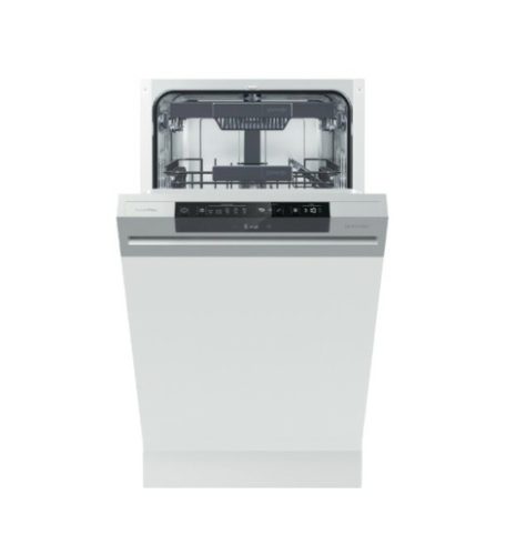Gorenje GI561D10S Beépíthető mosogatógép, külső vezérlőpaneles, 45 cm széles,bútorlap nélkül,10 teríték, 9 L fogyasztás, 7 program, 45 dB zajszint, D energiaosztály, felső evőeszköztartó tálca,