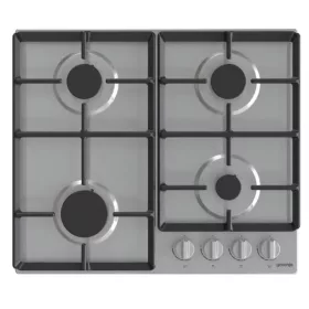   Gorenje G641EX Beépíthető gáz főzőlap,60cm, elölgombos vezérlés, egykezes szikragyújtás, öntöttvas edénytartó rács, inox 