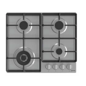   Gorenje GW641EX Beépíthető gáz főzőlap,60cm, WOK, elölgombos vezérlés, egykezes szikragyújtás, öntöttvas edénytartó, inox, 3 év garancia