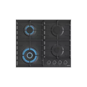   Gorenje GW642AB Beépíthető gáz főzőlap,60cm, WOK, elölgombos vezérlés, egykezes szikragyújtás, öntöttvas edénytartó, fekete acéllap,3 év garancia